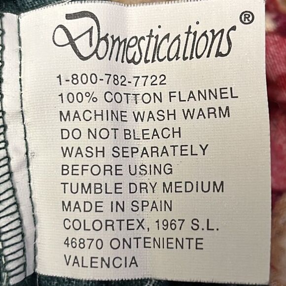 Domestications Set of 2 100% Cotton Flannel Santa Ornaments Green Pillowcases - Picture 16 of 16